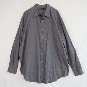 Perry Ellis Shirt‎ Mens 2XL XXL Business Casual Button Up Gray Long Sleeve